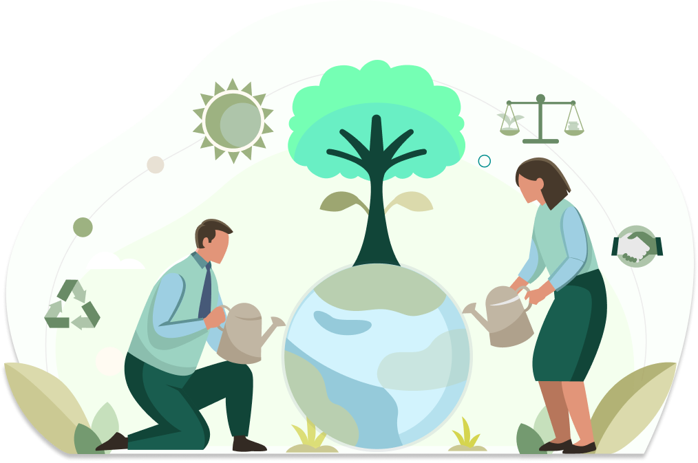 Earthians caring for the planet